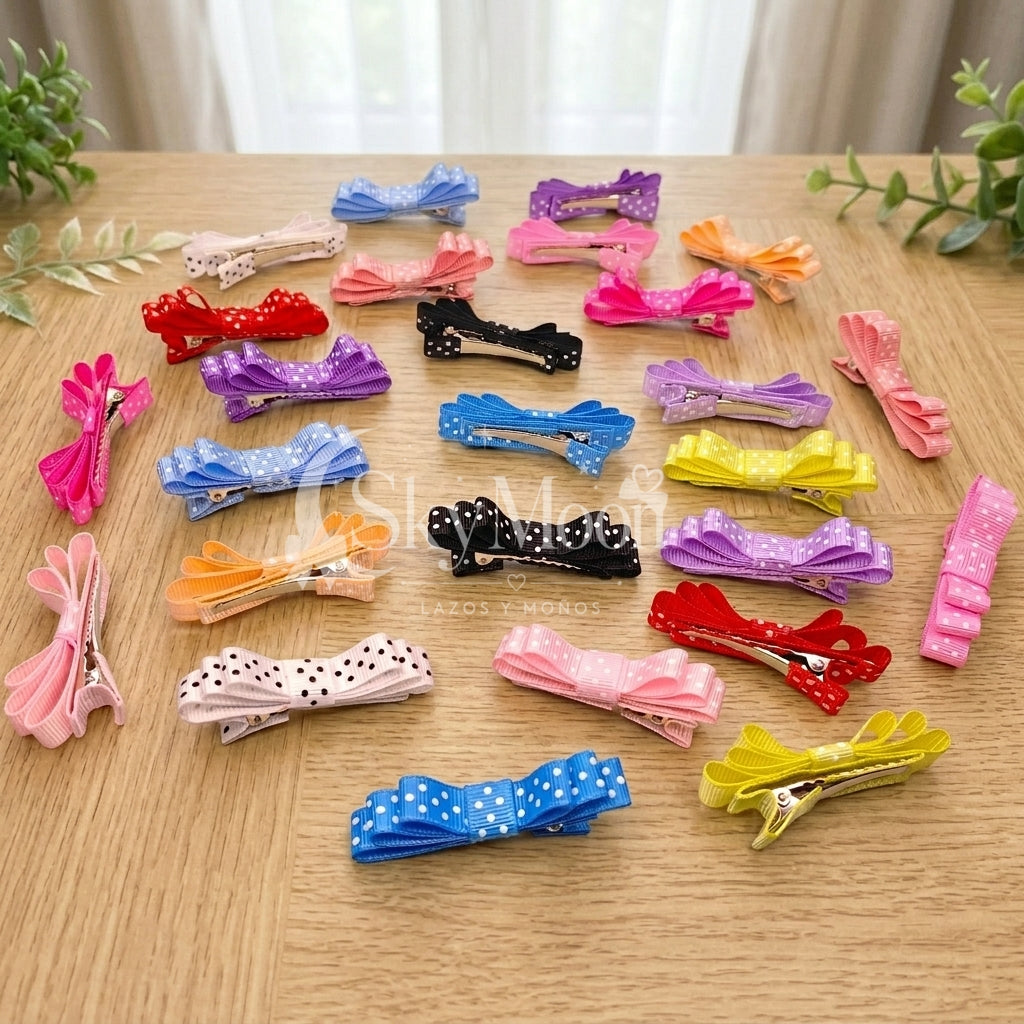 Ganchitos Mini Coquette con Puntos (3 pares)