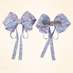 Lazo Coquette Azul Pastel Floreado