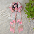 Maxi Lazo con Muñeca Cerámica - Gris y Rosado