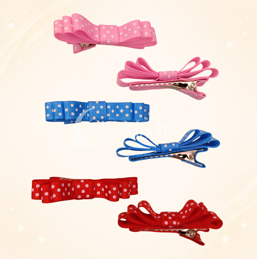 Ganchitos Mini Coquette con Puntos (3 pares)