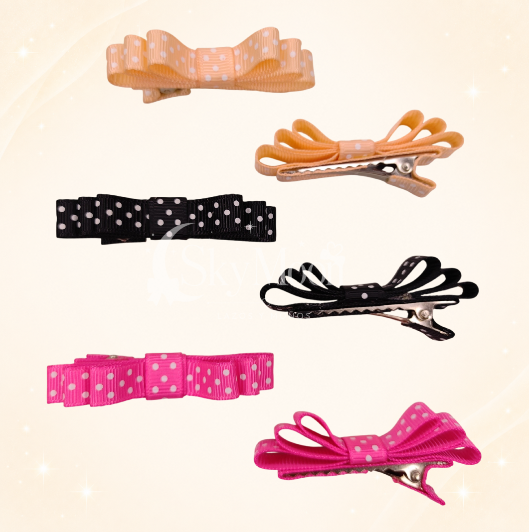Ganchitos Mini Coquette con Puntos (3 pares)