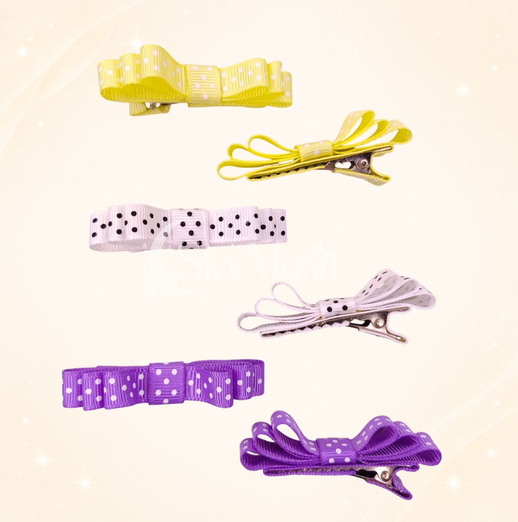 Ganchitos Mini Coquette con Puntos (3 pares)