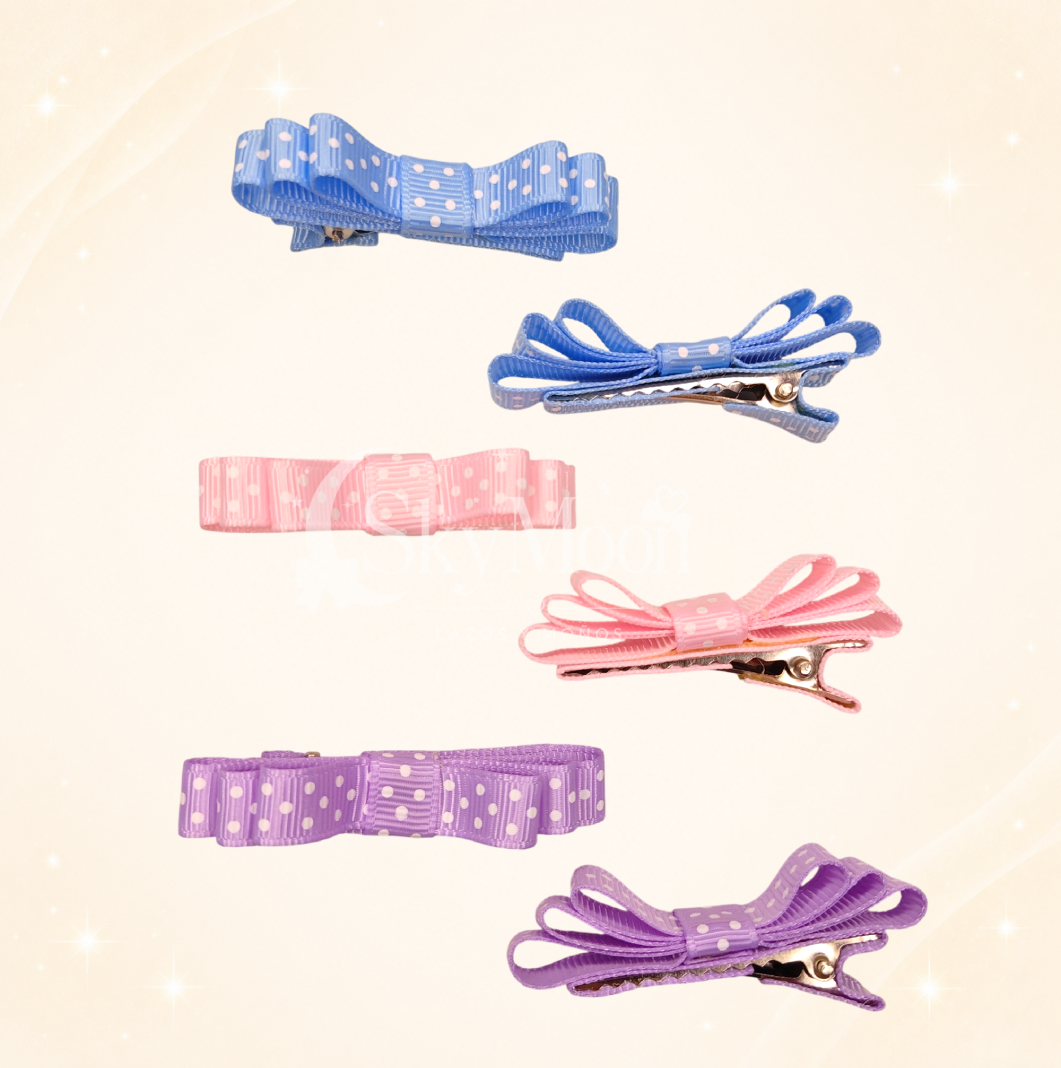 Ganchitos Mini Coquette con Puntos (3 pares)