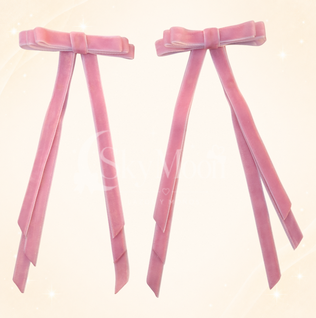 Lazos Mini Coquette en Terciopelo (2 pares)