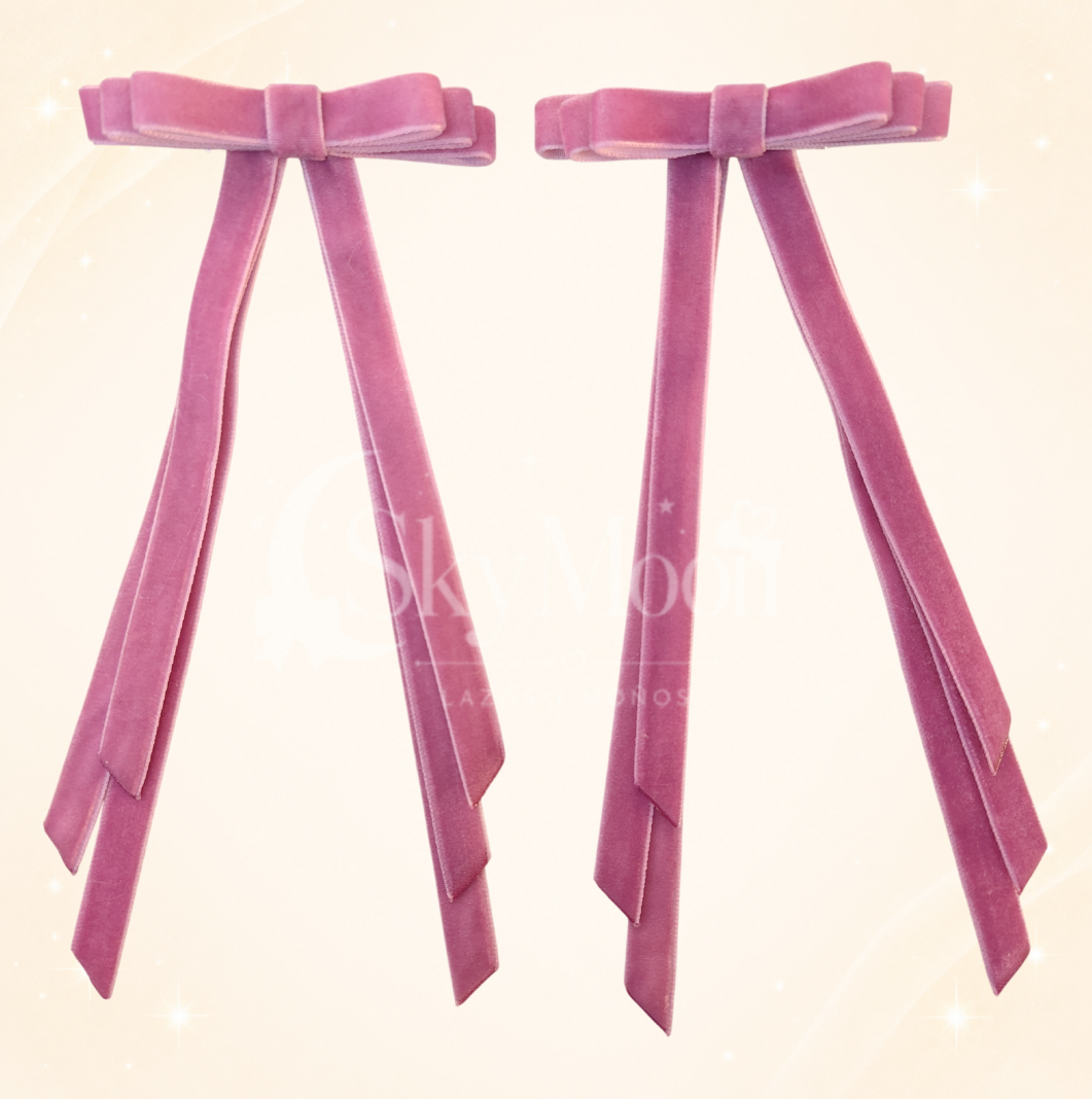 Lazos Mini Coquette en Terciopelo (2 pares)