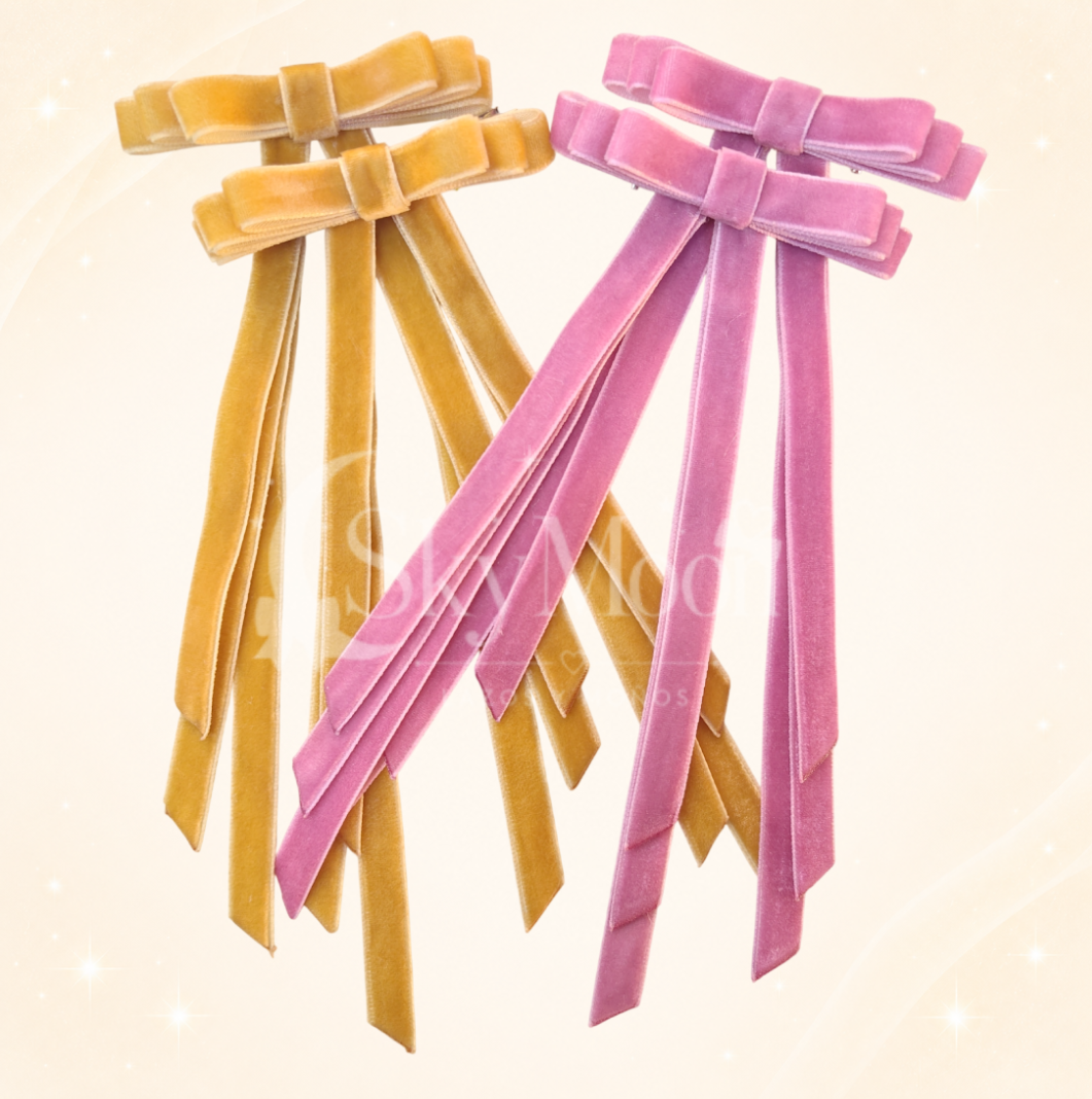 Lazos Mini Coquette en Terciopelo (2 pares)