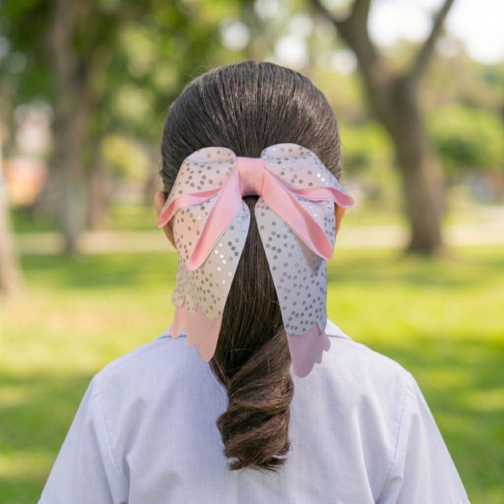 Maxi Lazo Modelo Luna - Rosado y Plateado