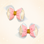 Moño Cruzado Rosa y Blanco